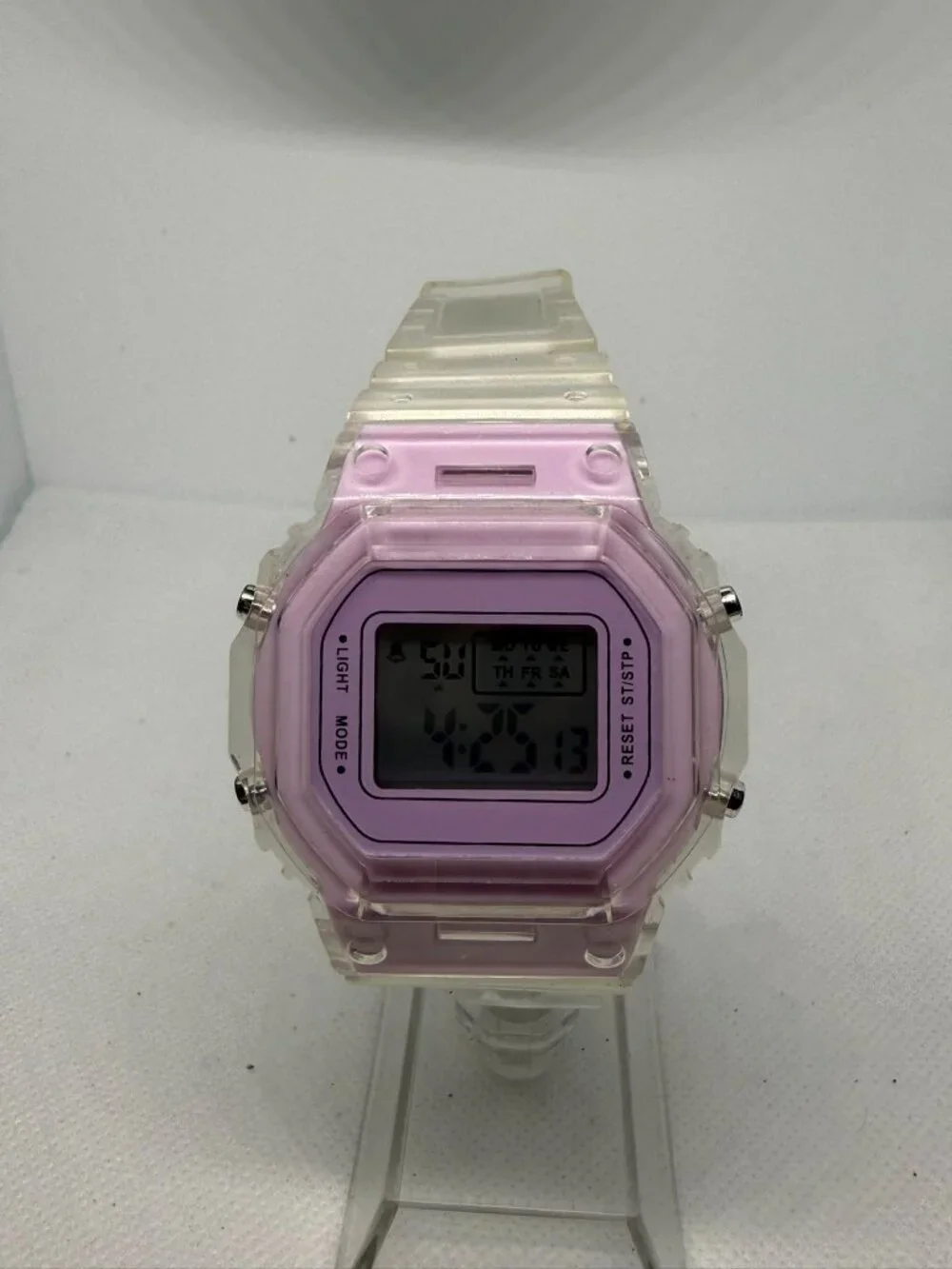Retro Digital Stainless Steel Sports Military Watch Waterproof Electronic Pink